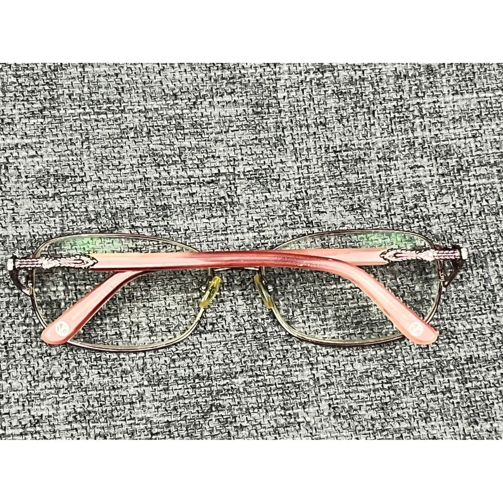 Vera Bradley Greta Clementine Floral Oval Eyeglasses Brown Metal 56-16-135 CLM